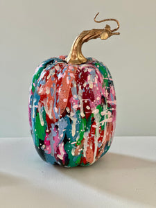 "Bold Speckle- tall" hand painted foam pumpkin