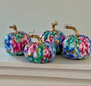 "Pastel Polka Dot- Flat" hand painted foam pumpkin