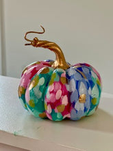 Load image into Gallery viewer, &quot;Pastel Polka Dot- Flat&quot; hand painted foam pumpkin