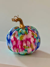 Load image into Gallery viewer, &quot;Pastel Polka Dot- Round&quot; hand painted foam pumpkin