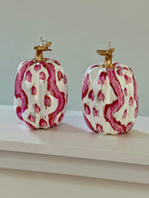 Load image into Gallery viewer, &quot;Pink Pattern- tall&quot; hand painted foam pumpkin