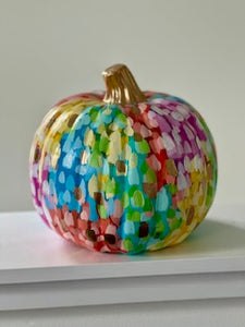 "Medium Polka Dot - 2" hand painted foam pumpkin