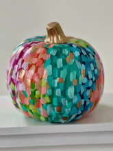 Load image into Gallery viewer, &quot;Medium Bold Polka Dot&quot; hand painted foam pumpkin