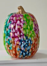 Load image into Gallery viewer, &quot;Large Bold Polka Dot -1&quot; hand painted foam pumpkin