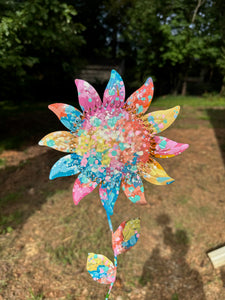 Hand Painted Sunflower Lawn Ornament - click to see color options