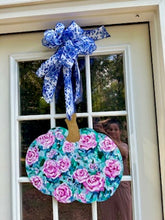 Load image into Gallery viewer, &quot;Pumpkin Door Hanger - 3&quot; hand painted