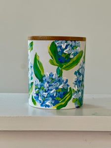 Pumpkin Spice candle Medium- Hand painted hydrangea