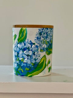 Pumpkin Spice candle Medium- Hand painted hydrangea