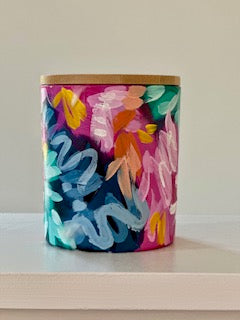 Pumpkin Spice candle - Hand painted abstract
