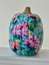 Load image into Gallery viewer, &quot;Large Abstract&quot; hand painted foam pumpkin