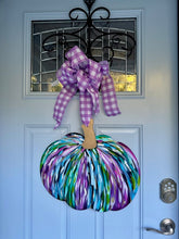 Load image into Gallery viewer, &quot;Pumpkin Door Hanger - 7&quot; hand painted door hanger