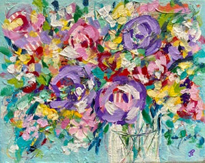 "Roadside Blooms" - 8x10x1.5 Original Acrylic on Canvas