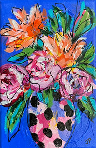 "Bountiful Bouquets" - 6x4x.5 Original on Canvas