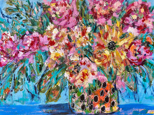 "Flowers are my love language" - 18x24x1.5  Original on Canvas